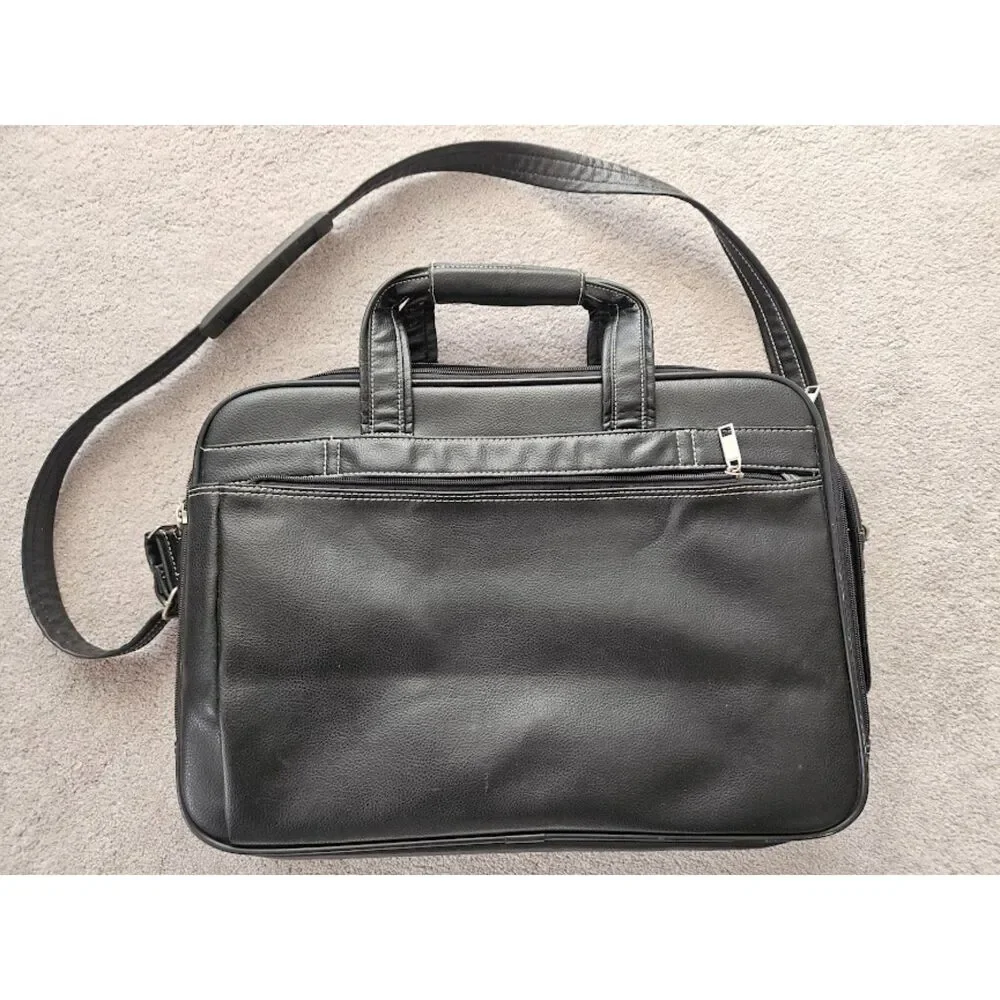 Black shoulder messenger bag for laptop